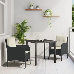 vidaXL 5-Piece Dining Set with Cushions Light Gray Poly Rattan