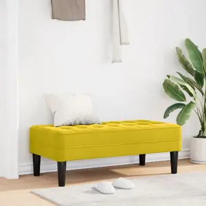 Скамья VidaXL модель 42001954, жёлтая велюровая обивка, 113 x 57 x 39 см