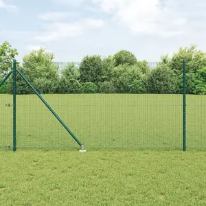 Metināta stiepļu žogs VidaXL modelis 3352146, zaļš tērauds, 1 x 100 m ar 13 stabiņiem