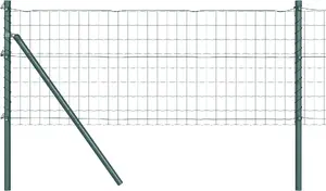 VidaXL Euro Fence with 13 Posts 0.4x25 m Galvanized Steel Green