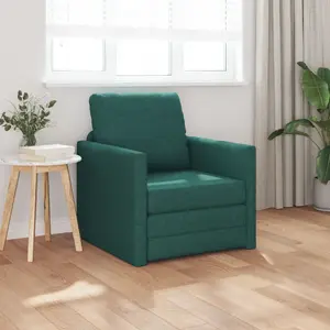 Диван-кровать VidaXL 2-в-1 тёмно-зелёный ткань 74×77×81 см