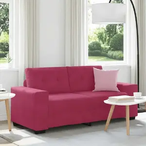 Divvietīgs dīvāns VidaXL modelis 4105126, samta apdare, vīna sarkans, sēdvietas platums 140 cm