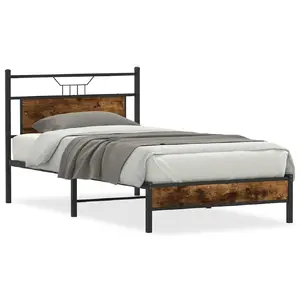 Каркас кровати VidaXL 4106886, дубовый цвет, ширина 113 см, длина 2,07 м, высота 91,5 см