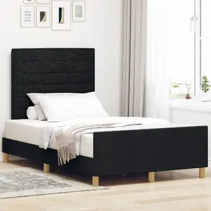 Каркас кровати VidaXL 3344643 чёрный тканевый для матраса 120x200 см