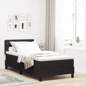 Кровать Box Spring с матрасом VidaXL 100x200 см Черный бархат
