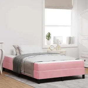 Континентальная кровать с матрасом VidaXL 120 x 190 см Розовый бархат