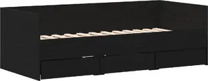 Дневное кровать VidaXL 3333998 черный дуб 90 x 190 см