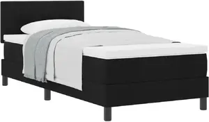 Кровать Box Spring VidaXL с матрасом 90x190 см Ткань Черный