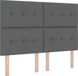 Кровать с пружинным матрасом и подсветкой LED, VidaXL 3342880, тёмно-серая, 160x200 см