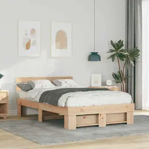 Каркас кровати VidaXL 120 x 200 см Коричневый Массовая сосна