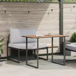 VidaXL āra ēdamistabas komplekts metāls gaiši pelēks ar galdu un krēsliem 70 x 117 x 67,5 cm