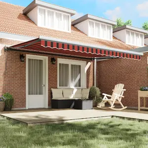 Маркиза VidaXL автоматическая выдвижная оранжево-коричневая 450x300 см