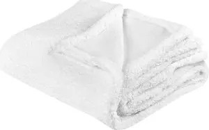 Blanket Beliani MIRGE white 125 x 150 cm, polyester throw blanket