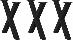 Ножки для стола VidaXL набор 3 шт., сталь чёрные, рег. высота 72–73 см, Ø 70 мм