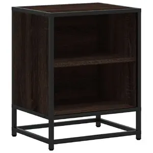 Naktsgaldiņš VidaXL 848708 Ozols, metāls un koks, 400×310×500 mm, virsmas slodze 60 kg, komplekts 2 gab.