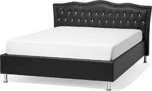 Кровать Beliani METZ 140 x 200 см чёрная – каркас для матраса 140x200