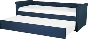 Выдвижная мягкая кровать Beliani LIBOURNE 80 x 200 см синяя