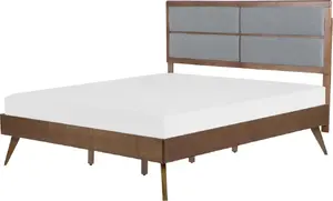 Кровать Beliani POISSY деревянная 180 x 200 см тёмная отделка