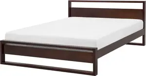 Деревянная кровать Beliani GIULIA 160 x 200 см, тёмная отделка, деревянный каркас