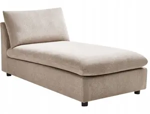 Šezlongs Beliani VIZILLE bēši‑pelēks, mēbelēts atpūtas krēsls, modelis 584893