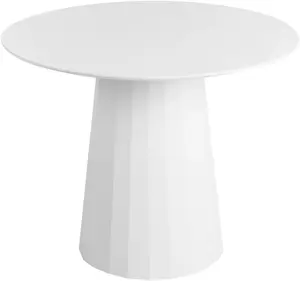 Обеденный стол Beliani PLATO 100 см Белый, металлический каркас, столешница 100 см