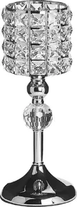 Candle holder Beliani AVORD 33 cm silver, metal decorative candlestick