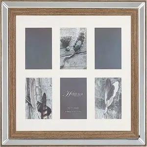 Photo frame Beliani SINTA mirrored multi-frame for 6 photos, dark wood finish