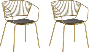 Dining chair set Beliani RIGBY – 2 chairs, gold finish, model 205310