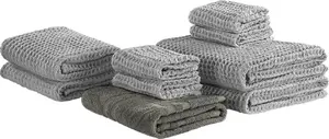 Towel set Beliani AREORA — 9-piece bath towel set, gray