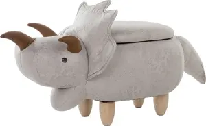 Пуф-ящик для хранения Beliani TRICERATOPS — серый, в форме животного