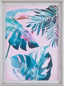Beliani AGENA Framed Wall Art, Blue and Pink
