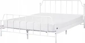Металлическая кровать Beliani MAURESSAC 160 x 200 см белая - для матраса 160x200