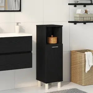 Vannas istabas skapis VidaXL modelis 862512, moderns melnais ozols, inženierte koksne, vidēja