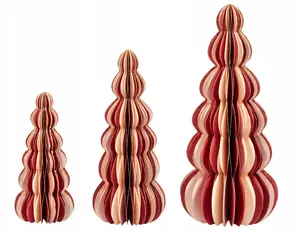 Holiday decoration Beliani set of 3 tree figurines beige-red DHAULAGIRI