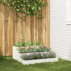 Flower Planter vidaXL model 865835 — white cold-rolled steel, 90 x 90 x 35 cm