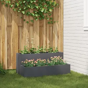 Цветочный контейнер VidaXL 865871 антрацит пластиковый 100 x 60 x 45 см