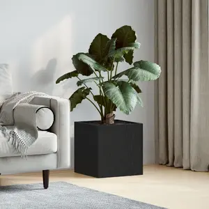 Planter pot VidaXL model 862786 – black oak finish, medium durable square wooden planter