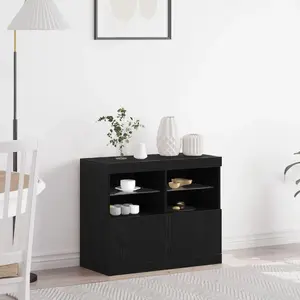 Комод VidaXL 863032 Чёрный дуб MDF Средний буфет
