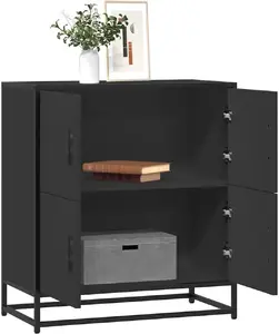 Комод VidaXL 848989 черный, из древесного материала и металла