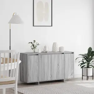 Буфет VidaXL модель 3333891 серый дуб Sonoma из ДСП — серванt для хранения 135 x 41 x 75 см