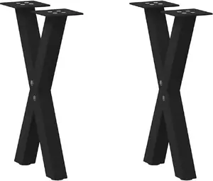 Ножки для кофейного столика VidaXL 4012888, 2 шт., чёрная сталь, регулируемая высота 28×(42–43) см
