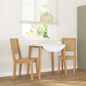 Dining Chairs VidaXL set of 2 solid rubberwood seat and back wooden frame