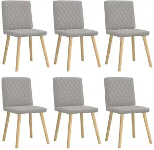 Ēdamistabas krēslu komplekts VidaXL 6 gab., polsterējums audums Cloud Grey, modelis 3315500