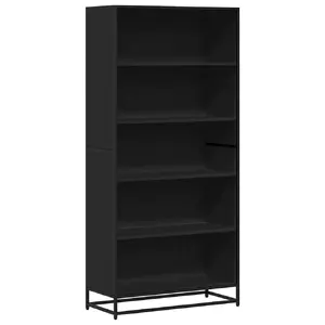 Книжный шкаф для гостиной VidaXL 3300855, металлический каркас, 5 полок, 805×350×1705 мм, чёрный