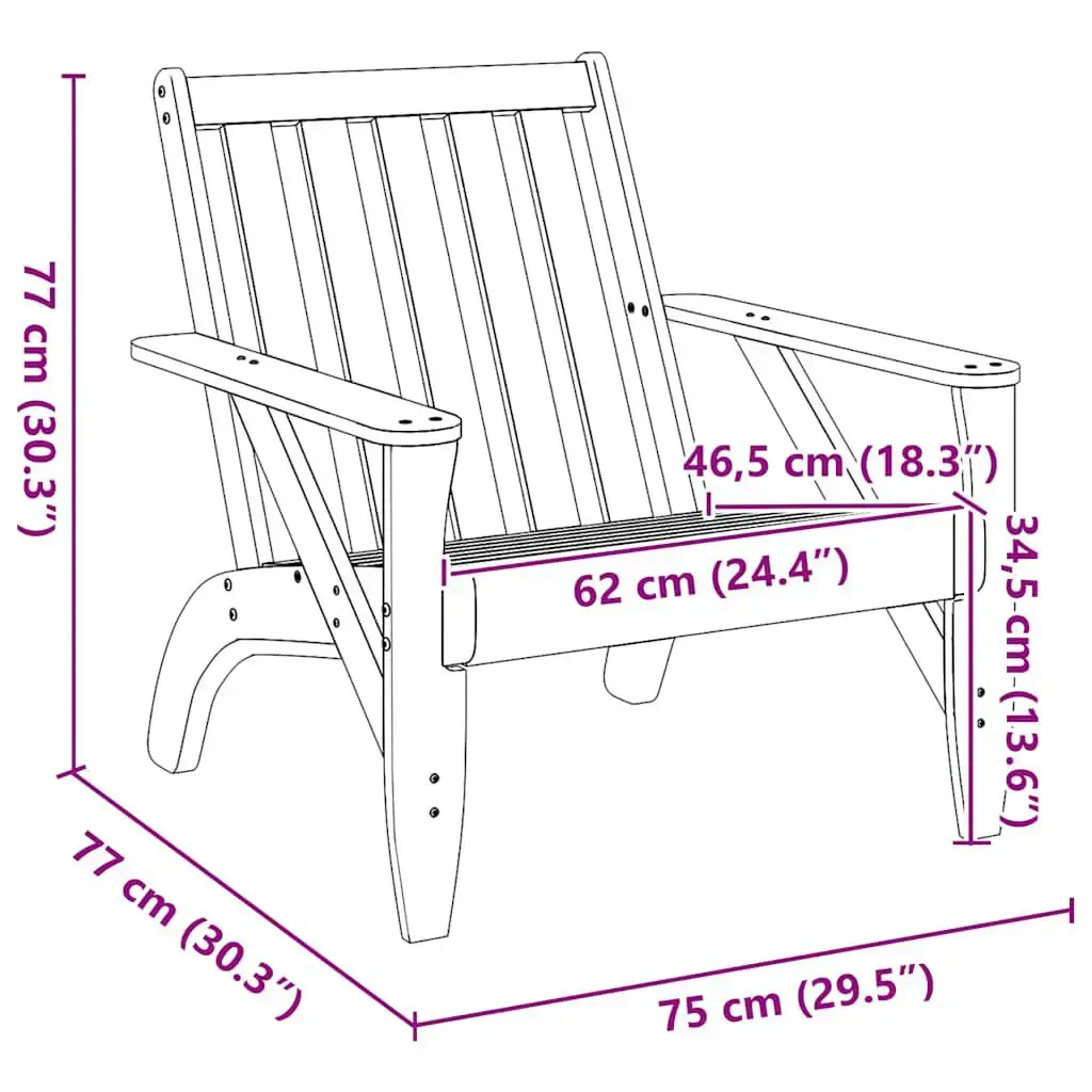 Уличный стул VidaXL Terrace Pinewood White Photo 9