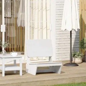 Dārza krēsls VidaXL modelis 859308 — ciets priedes koks, balta apdare
