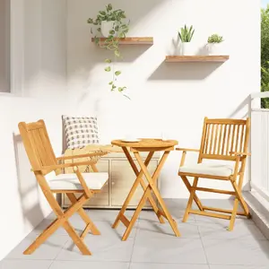 VidaXL складной уличный стул, деревянный каркас, кремовый, модель 42000955