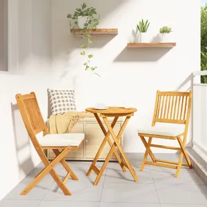 Garden Chair VidaXL model 42000953 – cream/white wooden frame with fabric seat