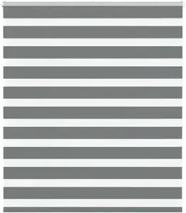 Rullo žalūzija Zebra VidaXL modelis 4014109, tumši pelēka auduma platums 115,9 cm, poliesters