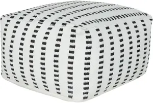 Outdoor Pouf Beliani GAJAN - garden pouffe 50 x 50 x 30 cm, white/black, model 522115 Bel